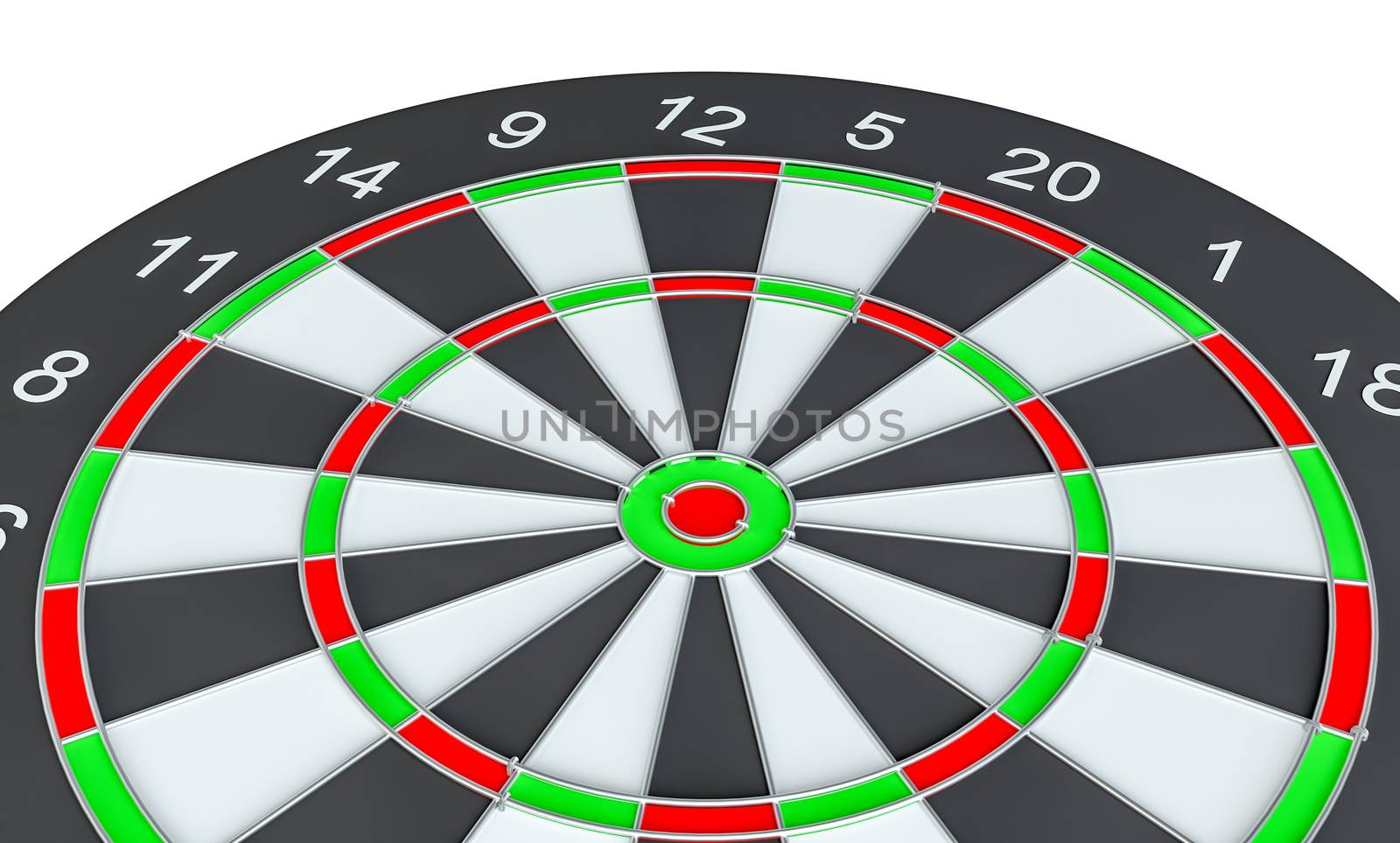 Dart board, isolated on white background . 3d illustration