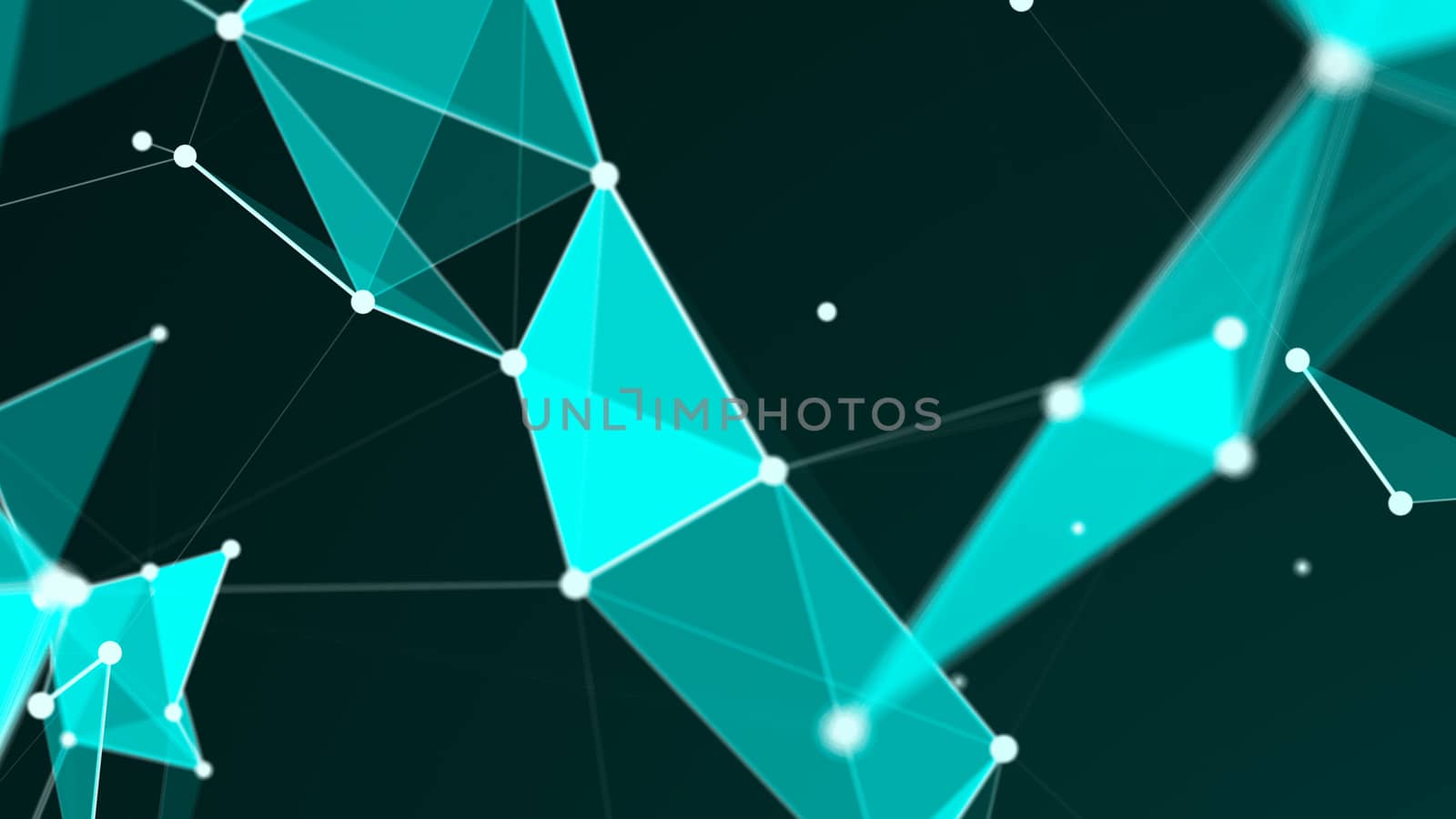 Abstract Polygonal Space Background with Connecting Dots and Lines. 3d rendering