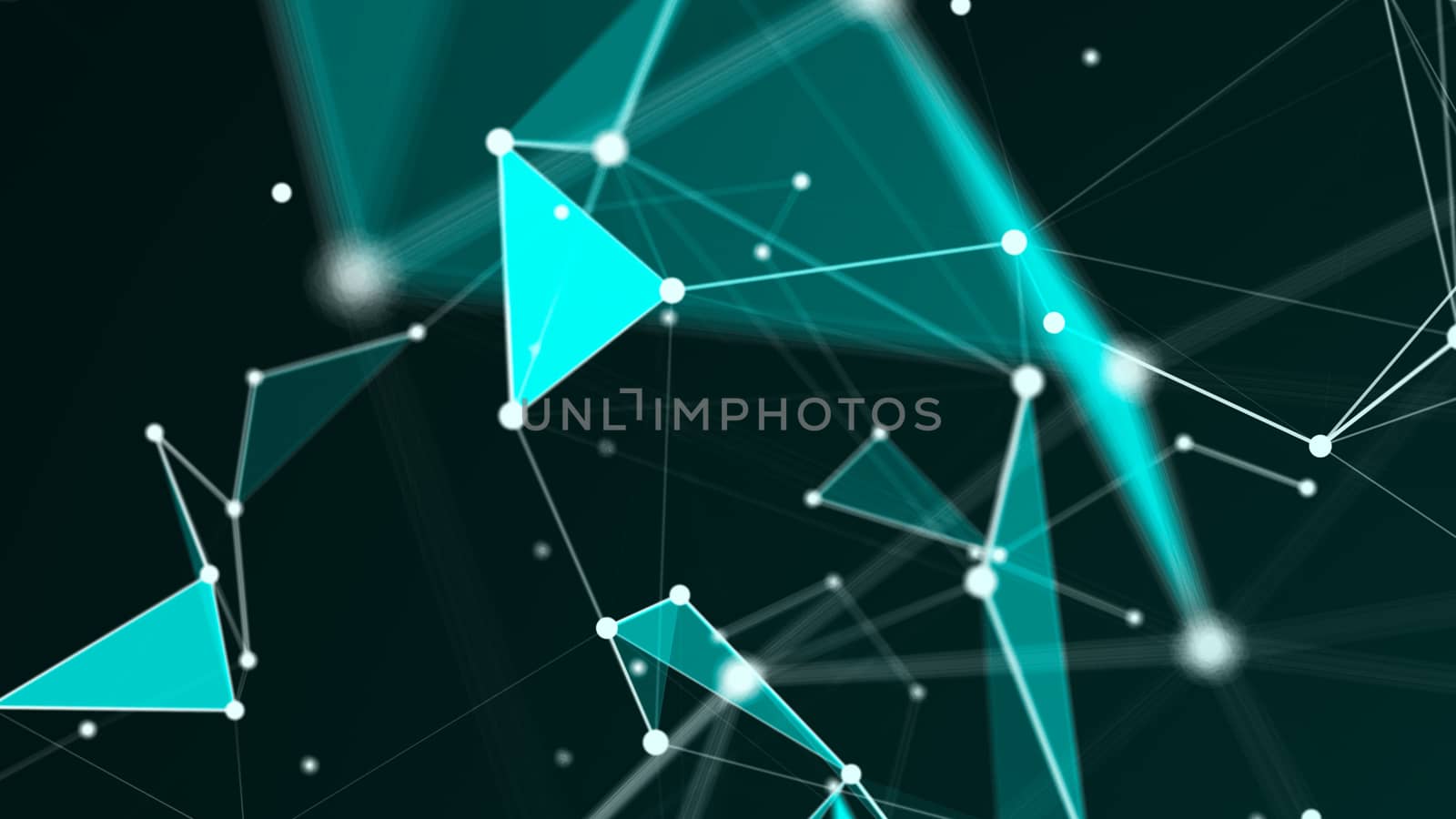 Abstract Polygonal Space Background with Connecting Dots and Lines. 3d rendering