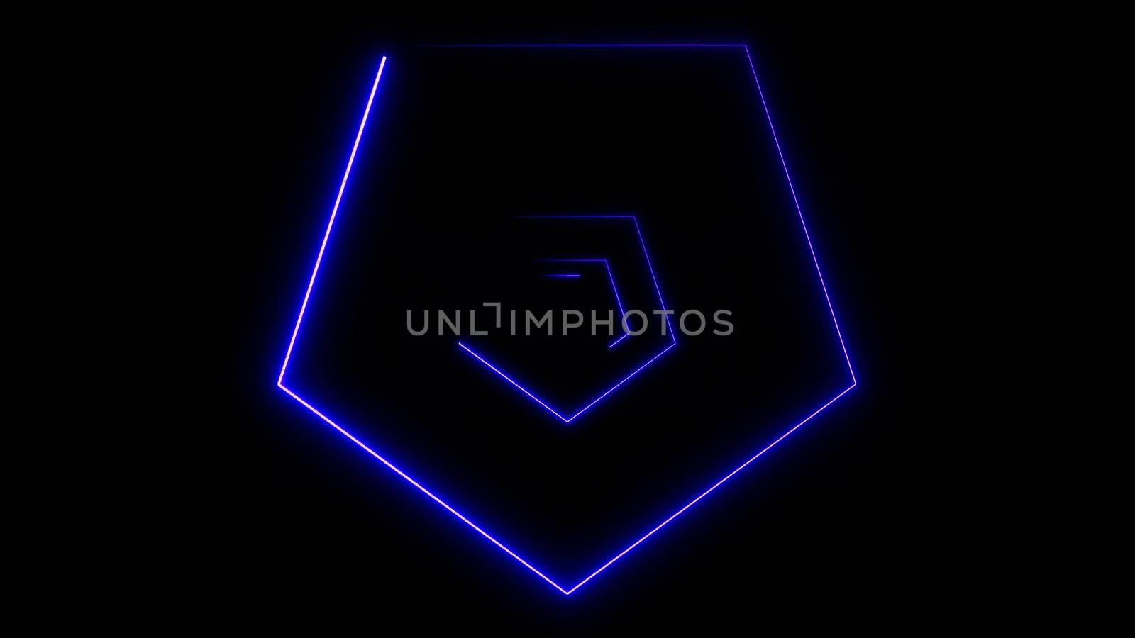 Abstract background with neon polygons. 3d rendering