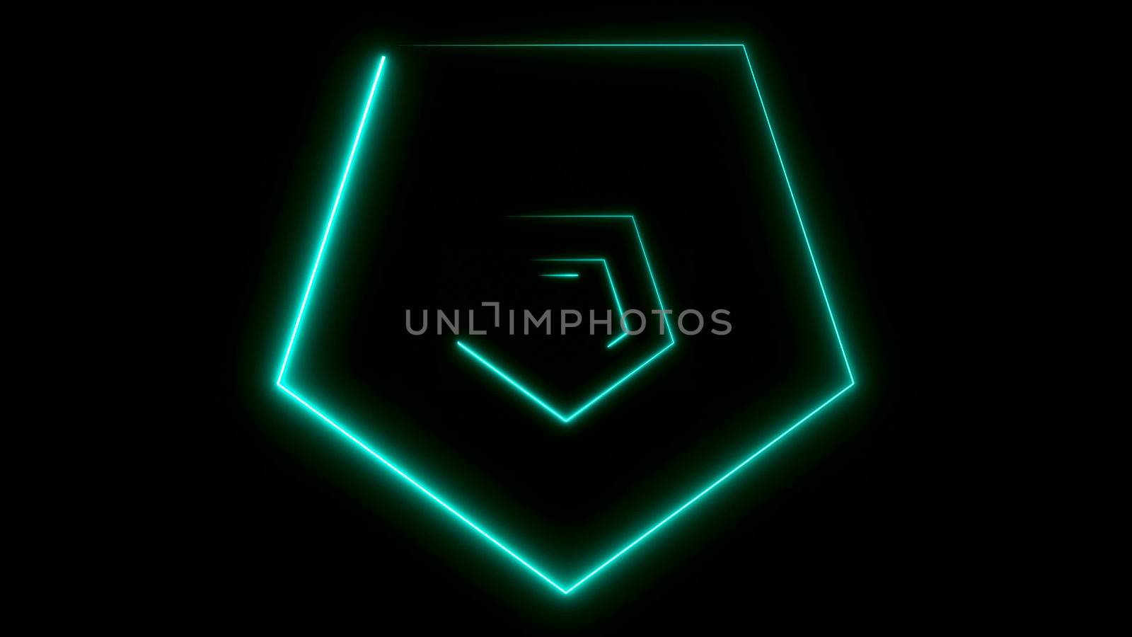 Abstract background with neon polygons. 3d rendering