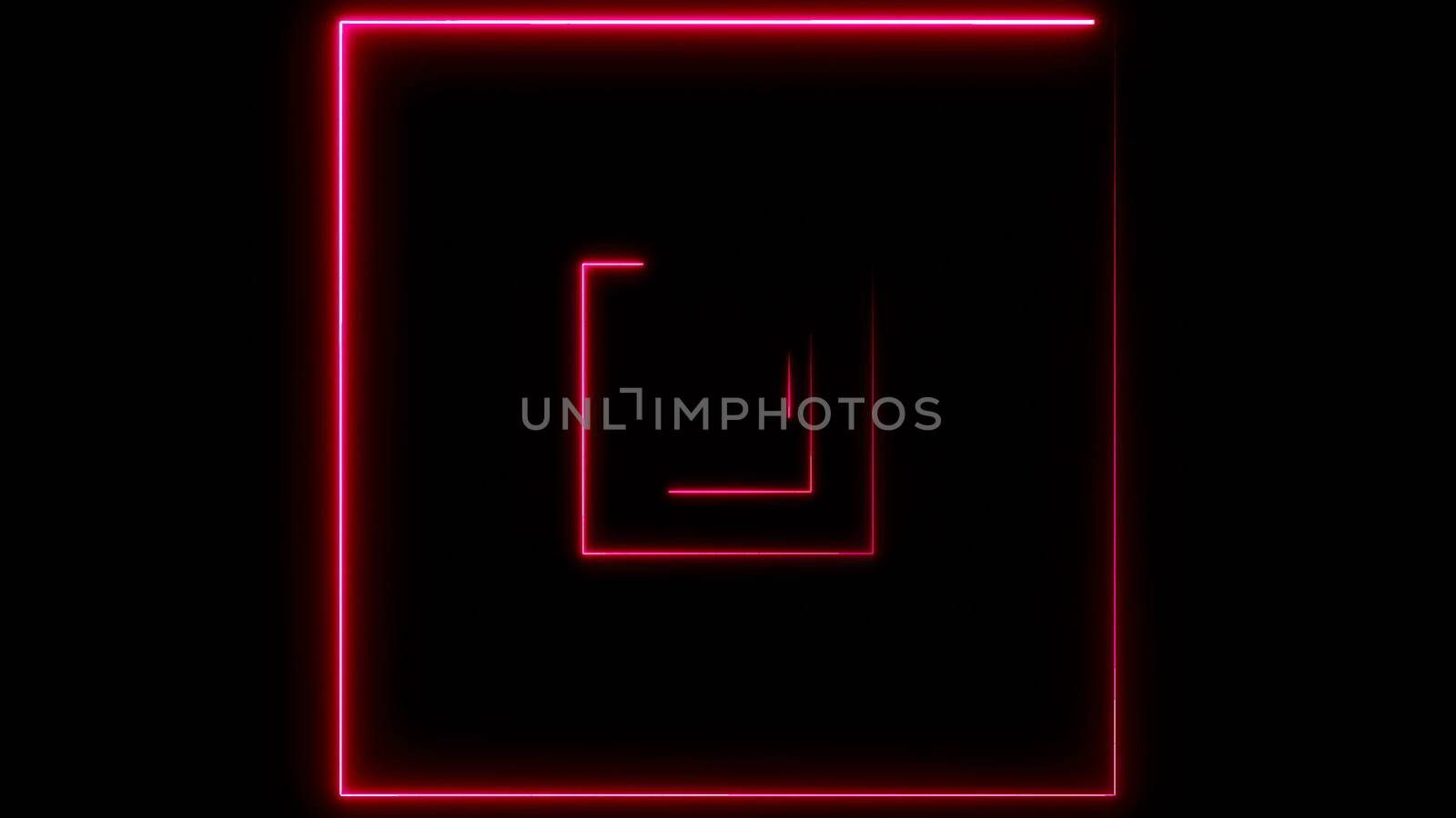 Abstract background with neon squares. 3d rendering