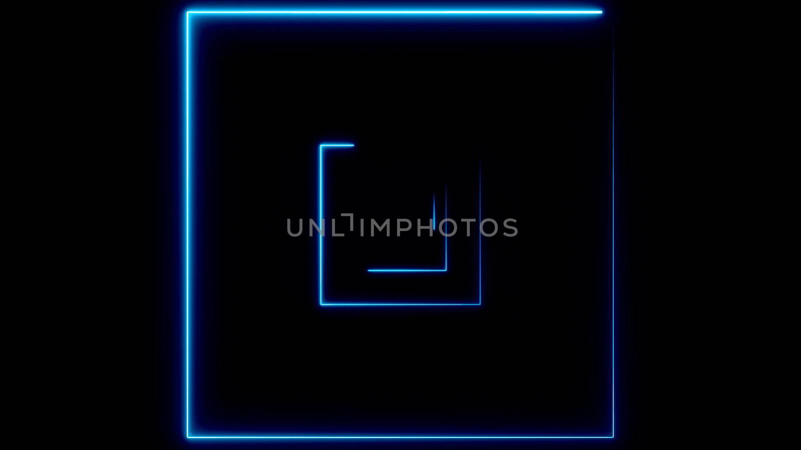 Abstract background with neon squares. 3d rendering