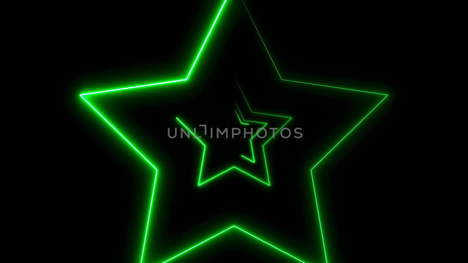 Abstract background with neon stars. 3d rendering