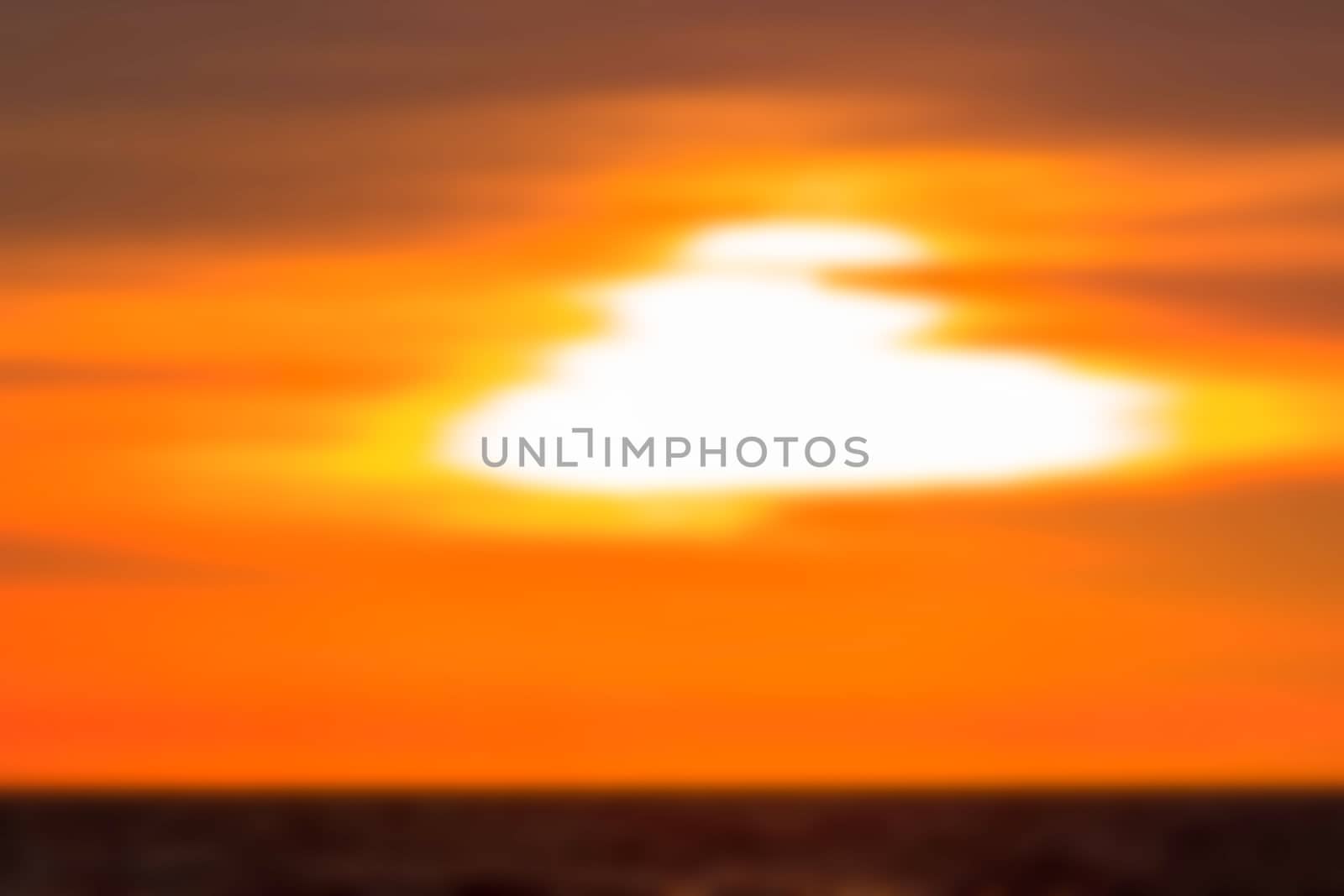 Gold sunset - soft lens bokeh image. Defocused background