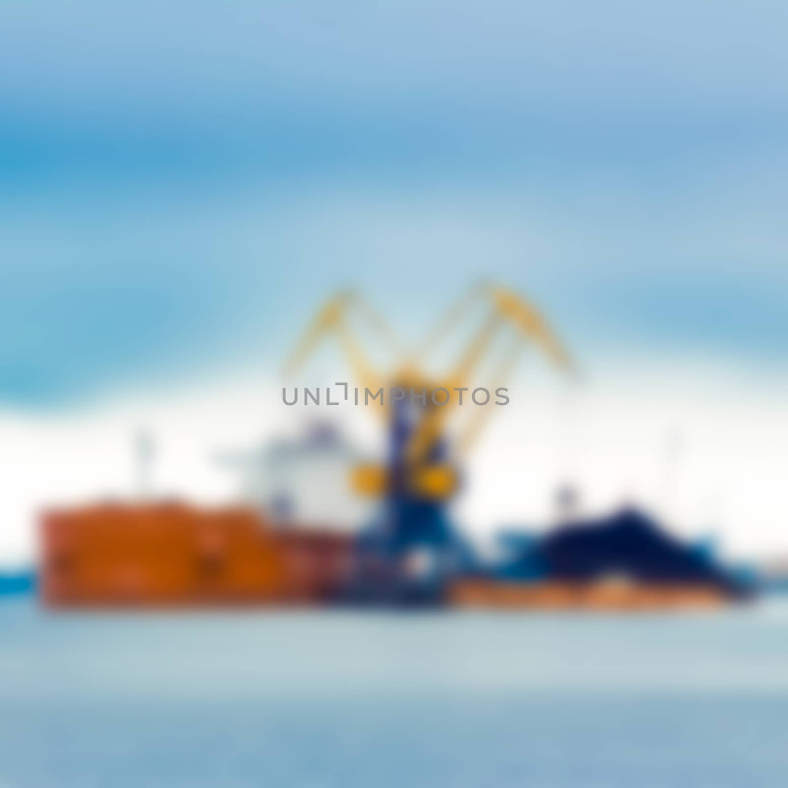 Cargo ship - blurred image by sengnsp