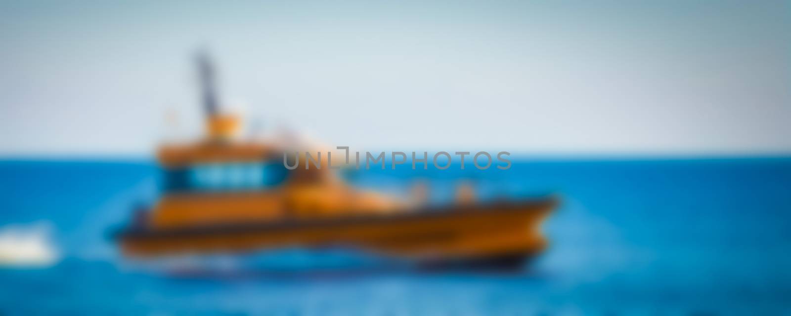 Rescue ship - soft lens bokeh image. Defocused background