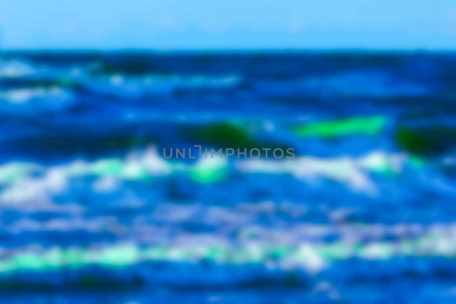 Summer ocean - soft lens bokeh image. Defocused background