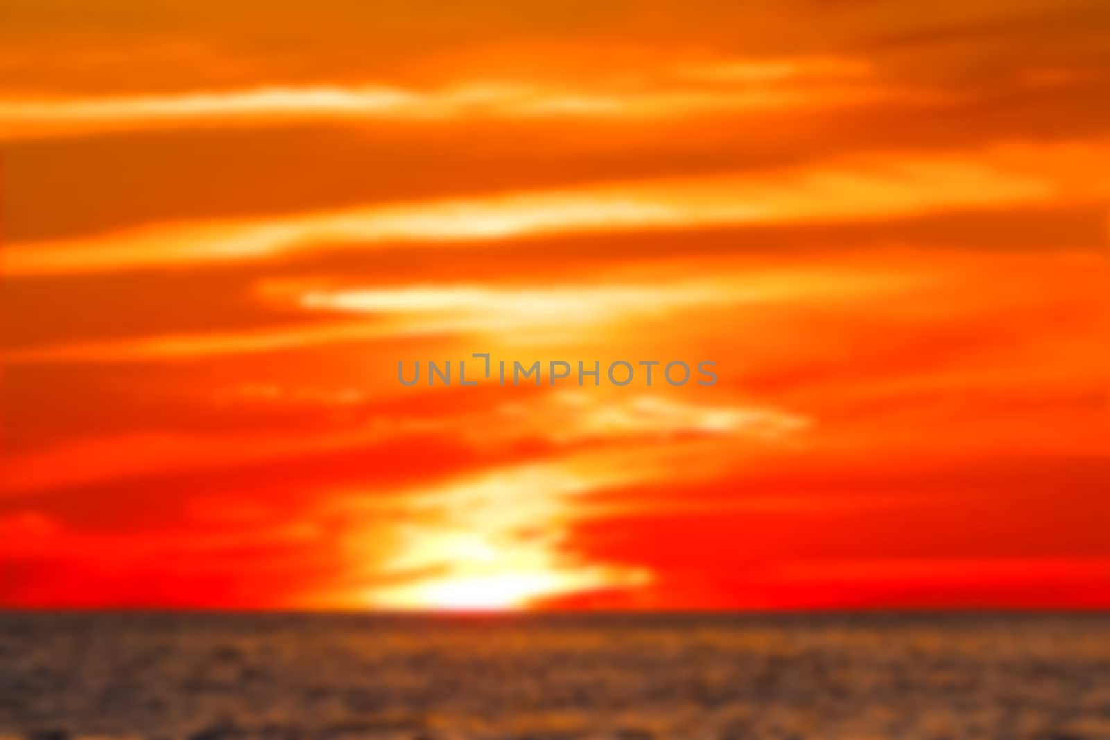 Hot sunset - soft lens bokeh image. Defocused background