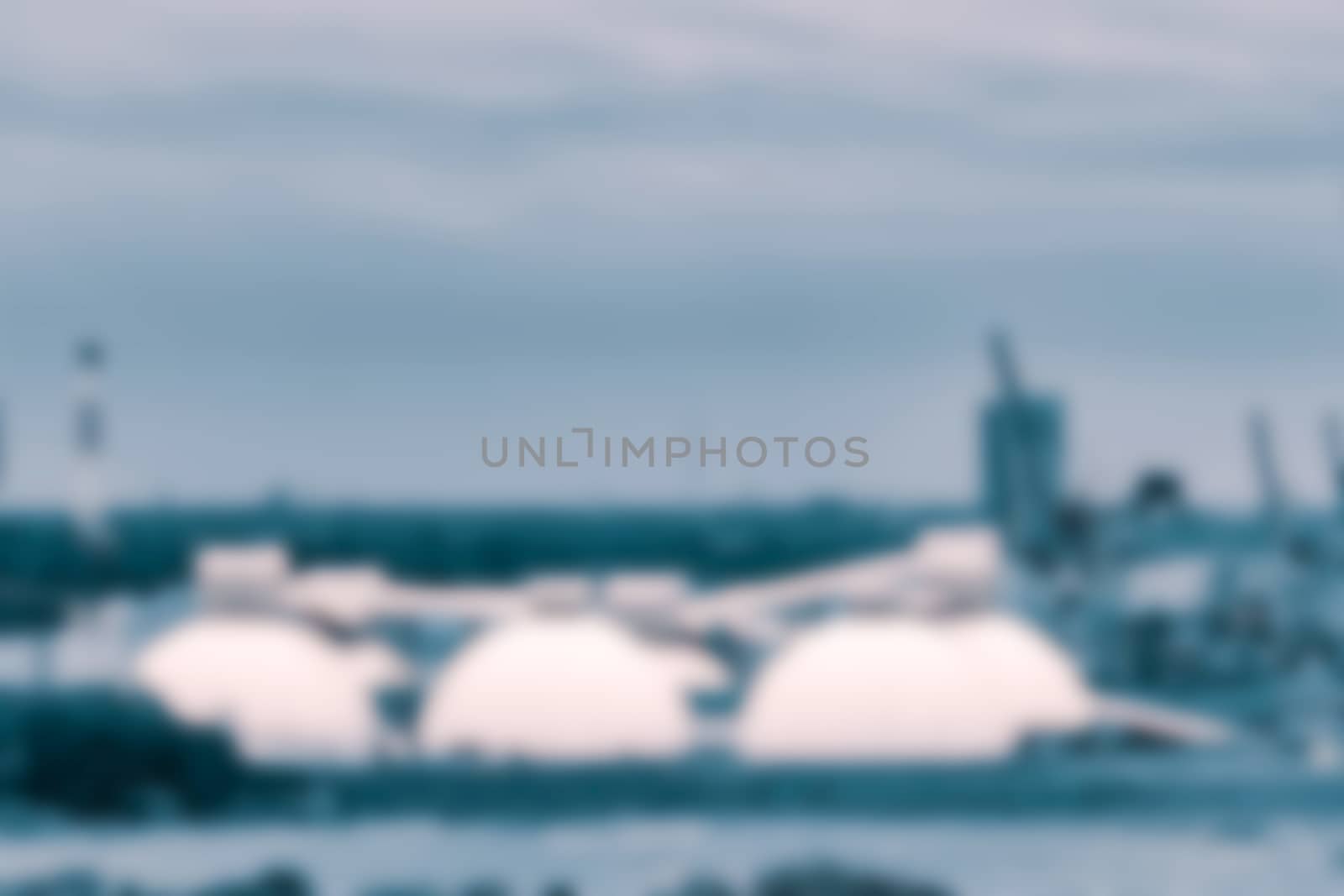 Cargo terminal - soft lens bokeh image. Defocused background