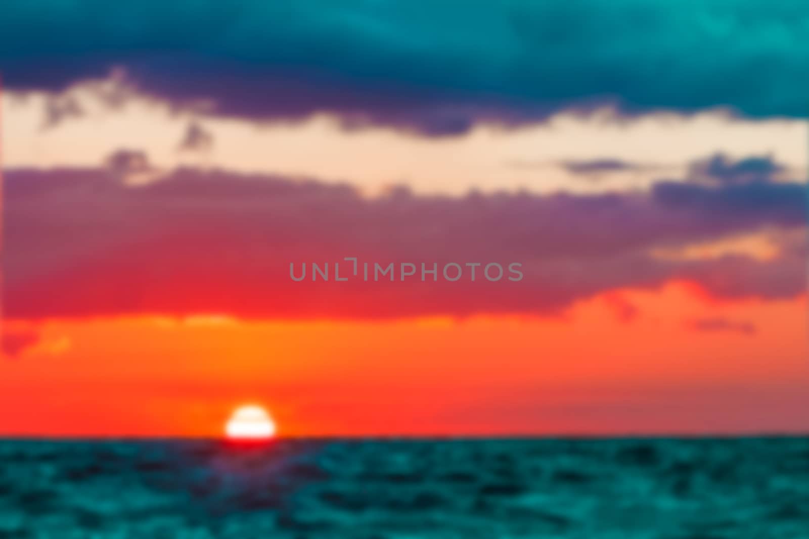 Hot sunset - soft lens bokeh image. Defocused background