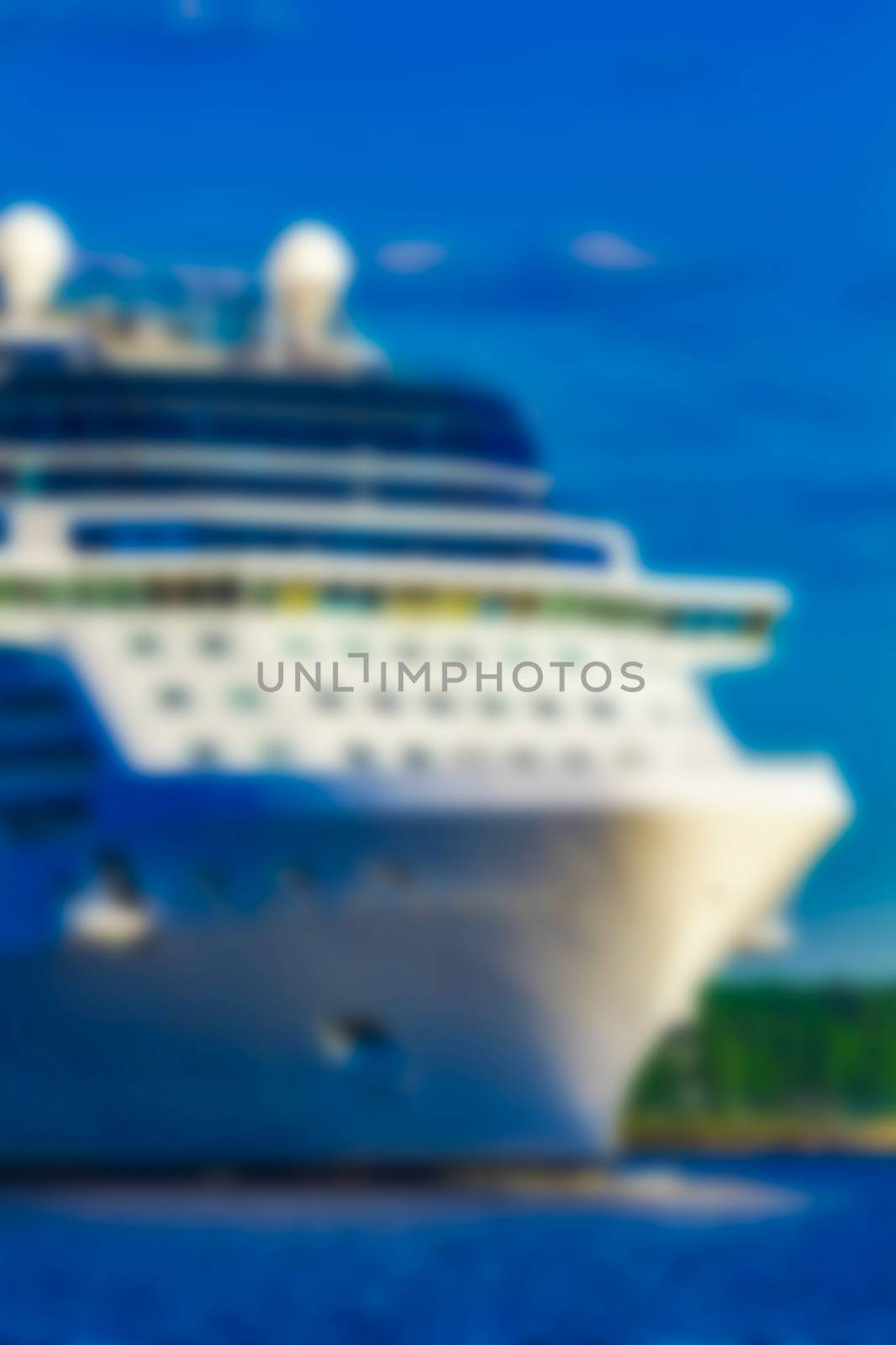 Cruise liner - soft lens bokeh image. Defocused background