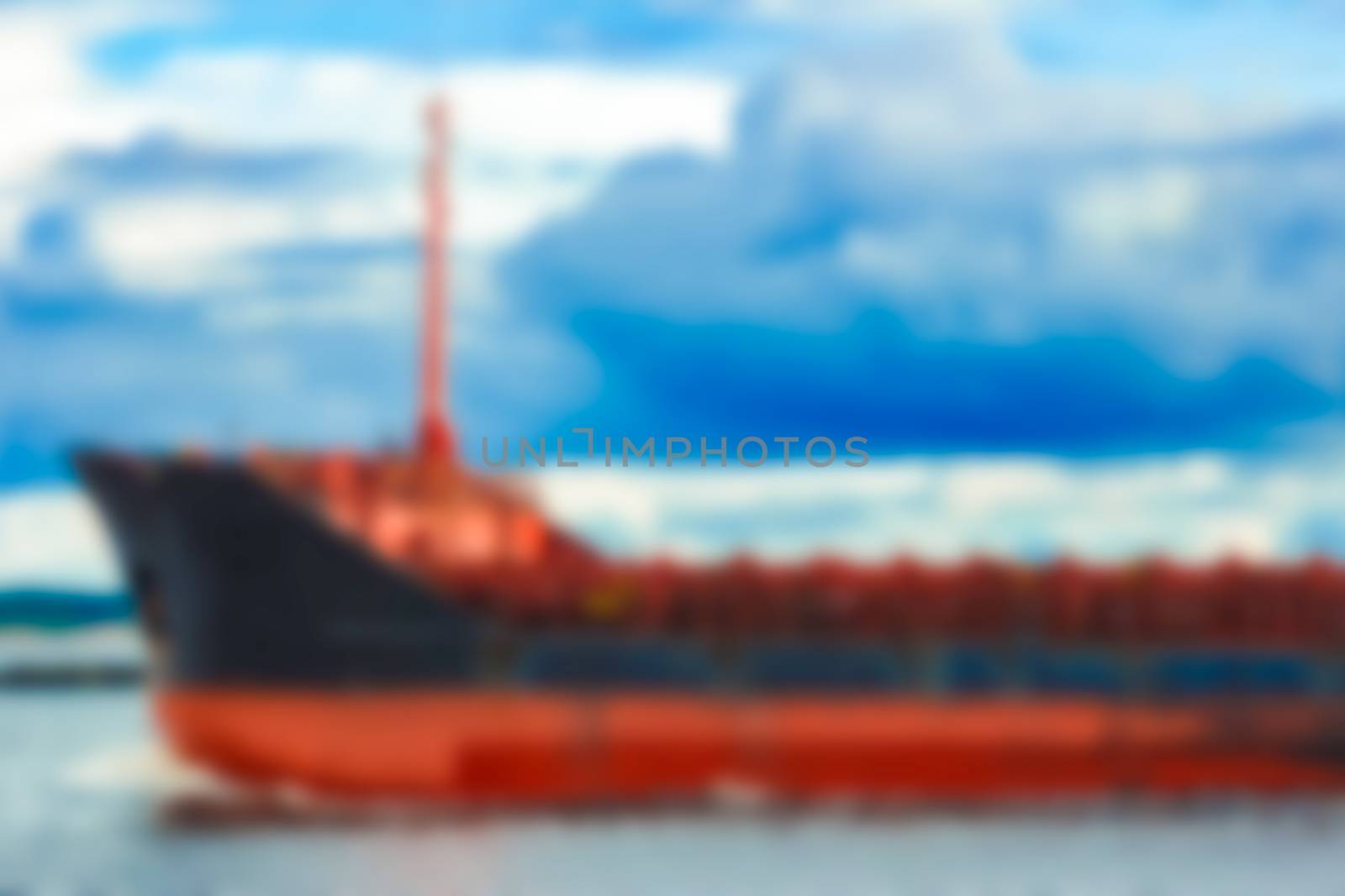 Cargo ship - blurred image by sengnsp