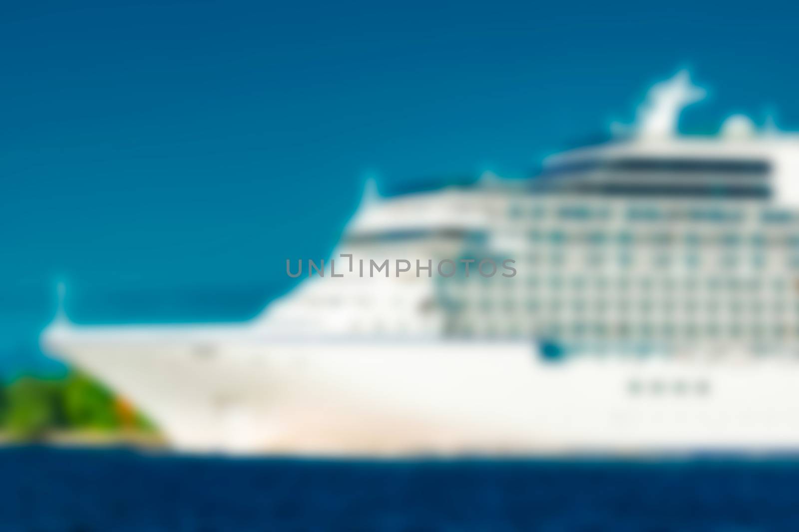 Cruise liner - soft lens bokeh image. Defocused background