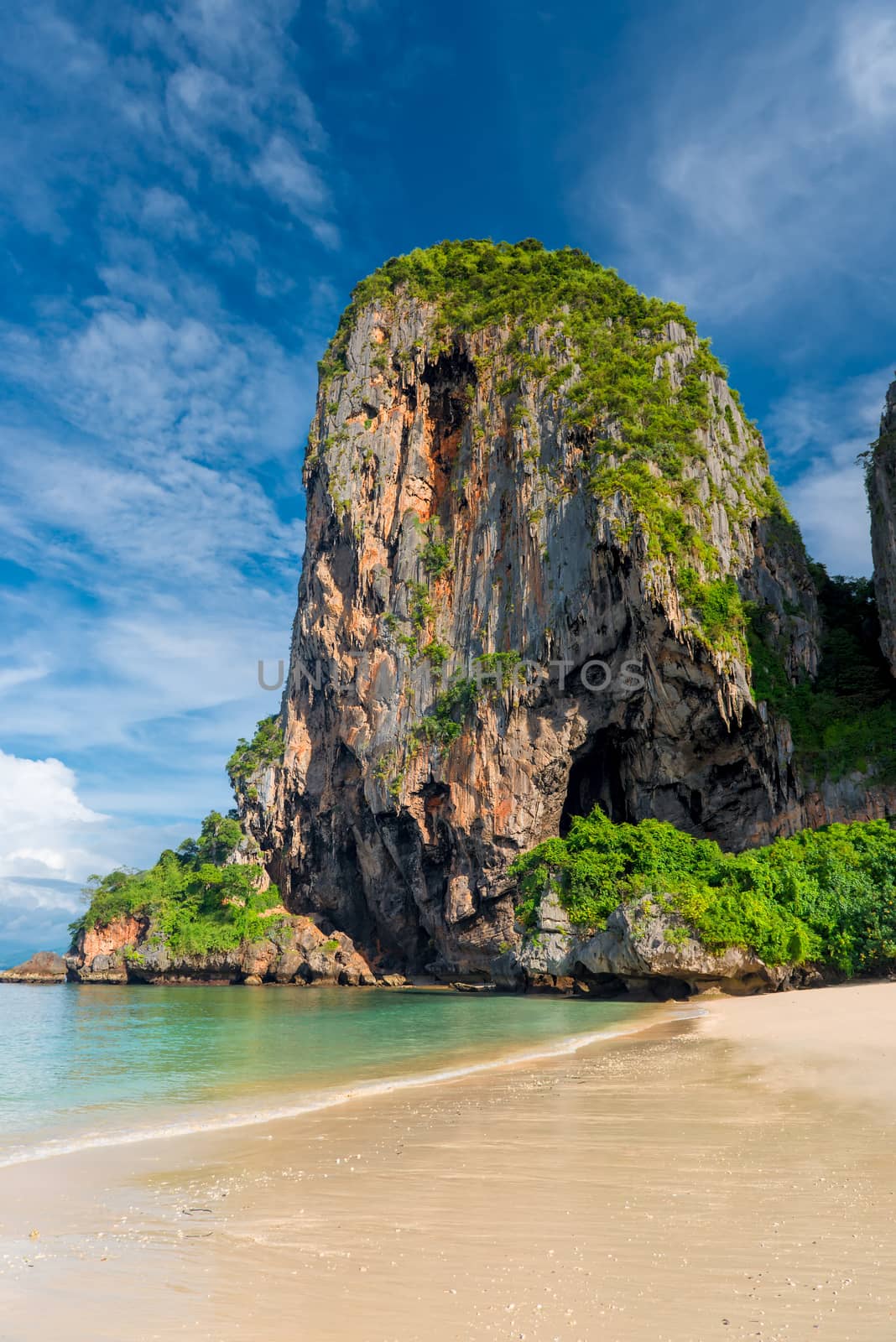 High cliff on the beach resort of Krabi in Thailand by kosmsos111