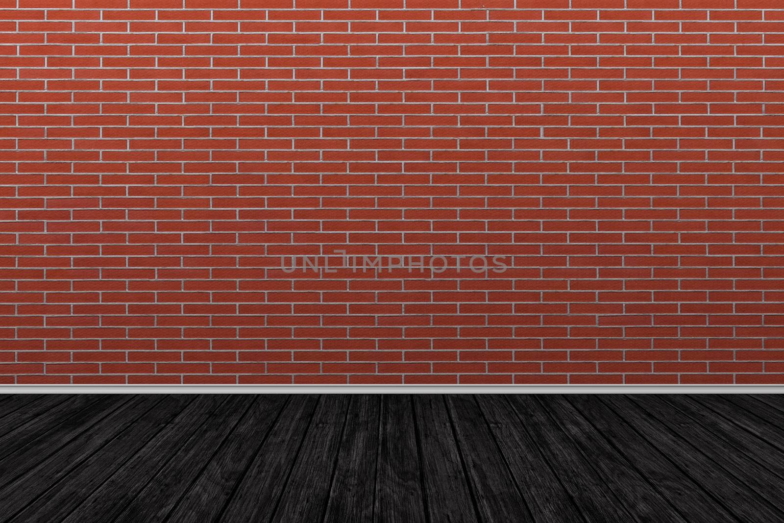 Old brick wall with old wooden floor. Old Room Background. by ivo_13