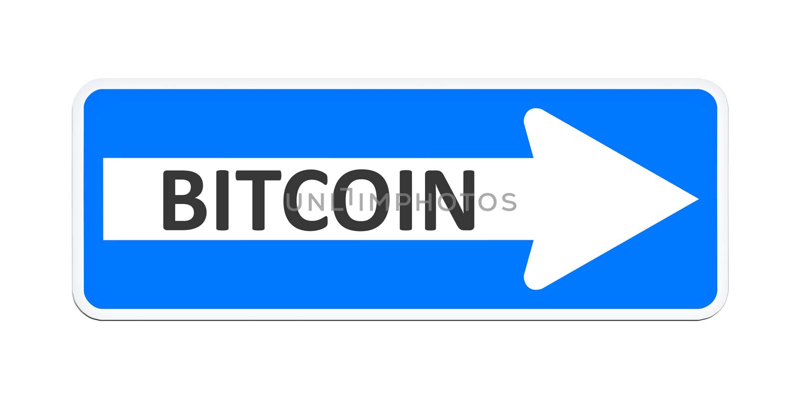 german one way sign with the word bitcoin by magann