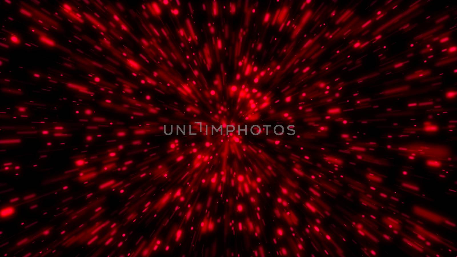 Particle or space traveling. Particle zoom background. 3d rendering