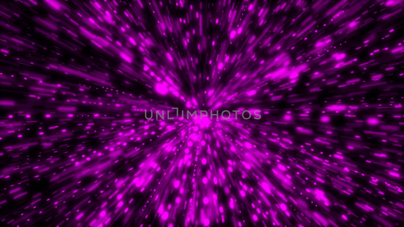 Particle or space traveling. Particle zoom background. 3d rendering