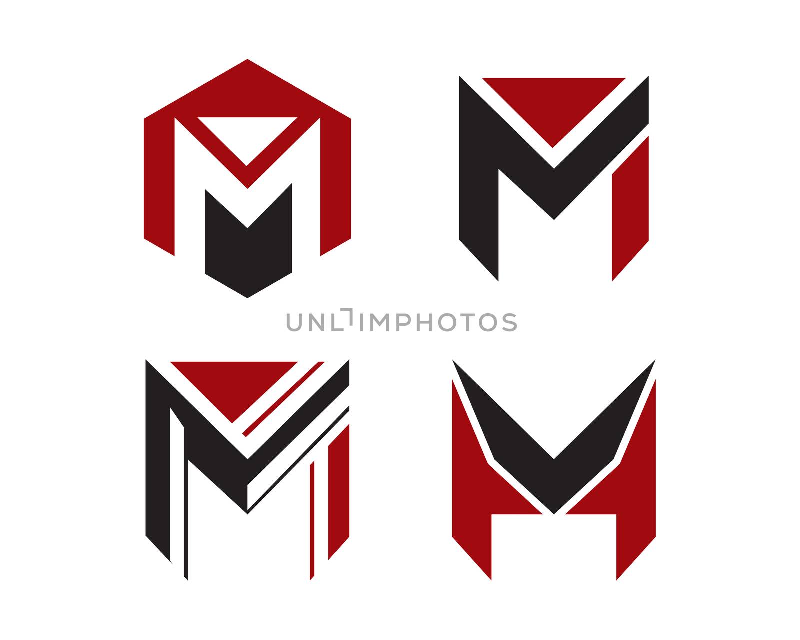 m letter logo template