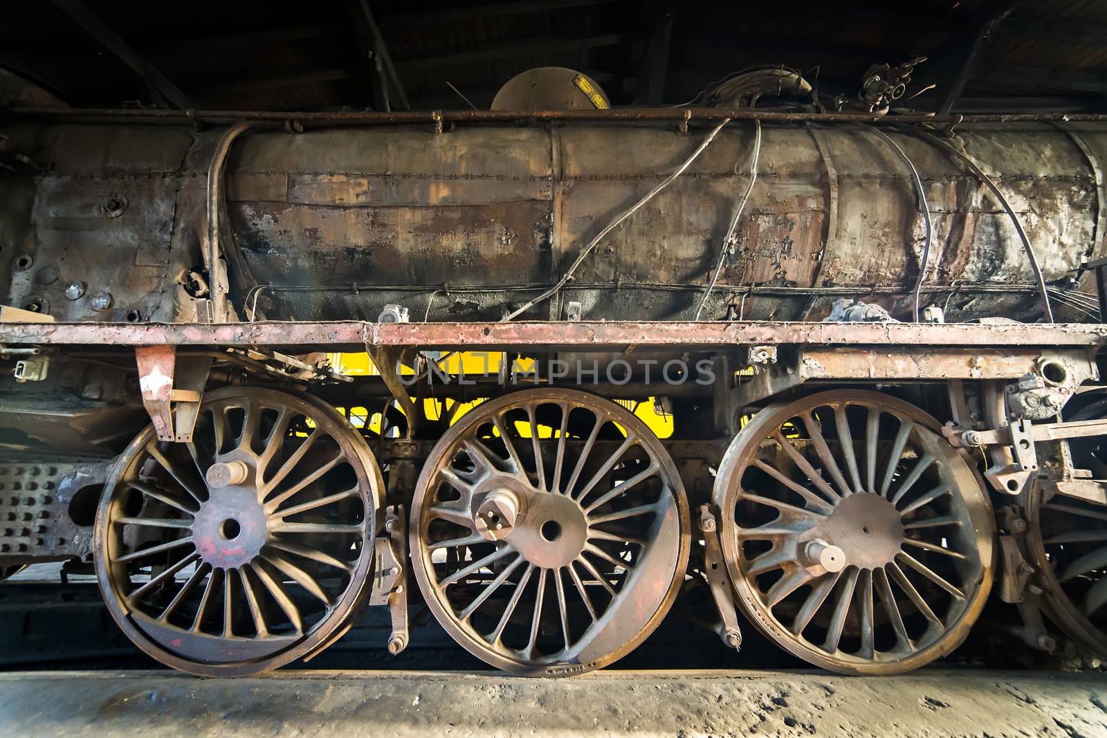 Old rusty steam locomotive by furzyk73