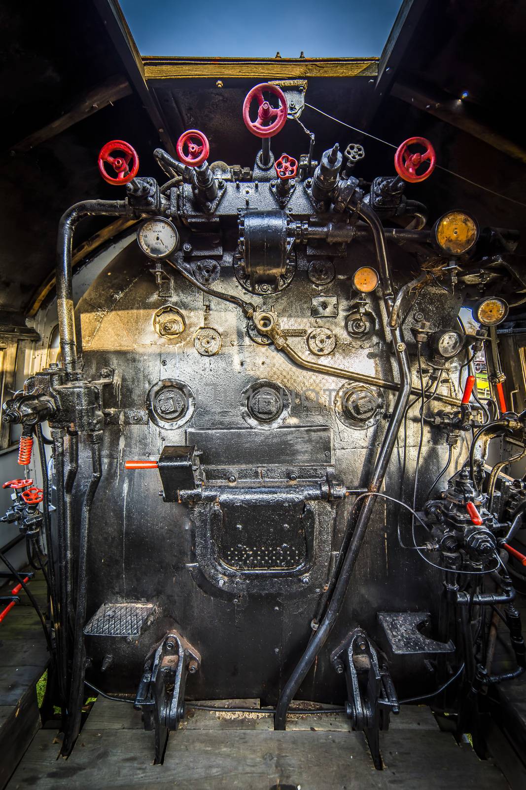 Engine room of a steam locomotive by furzyk73
