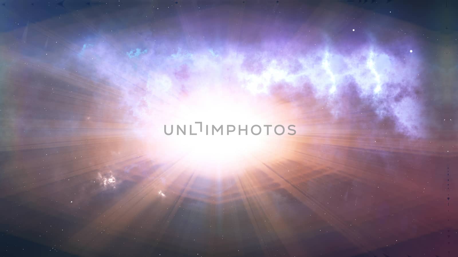 3d rendering of an abstract star on a beautiful nebula background