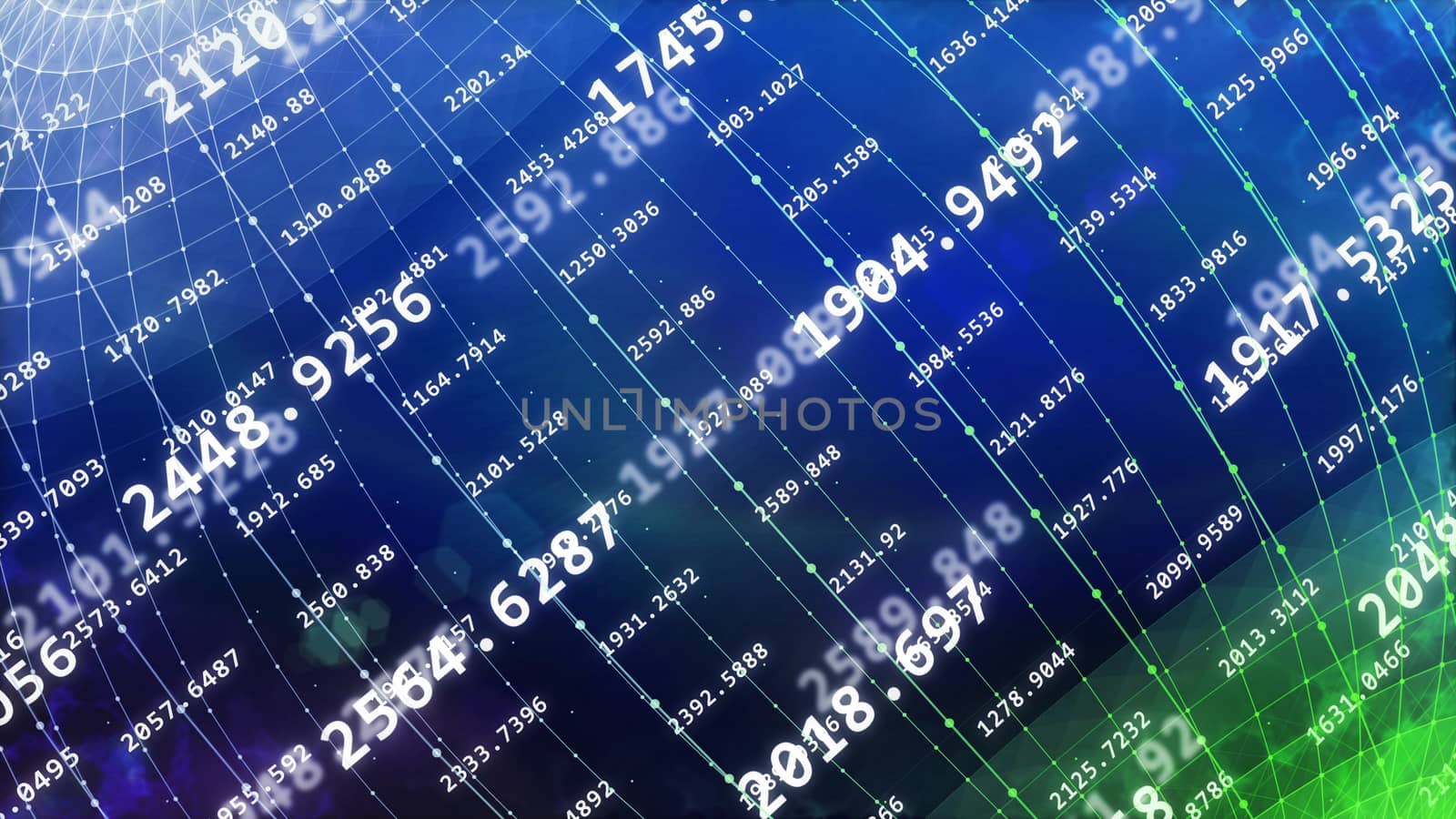 Abstract digital big data. World of big data. 3d illustration.