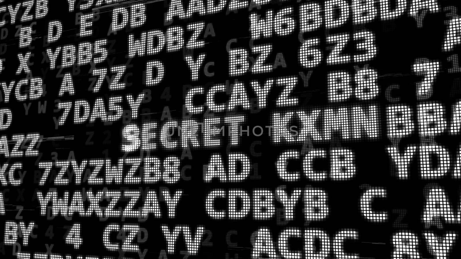 Searching of abstract passwords screen. 3d illustration.