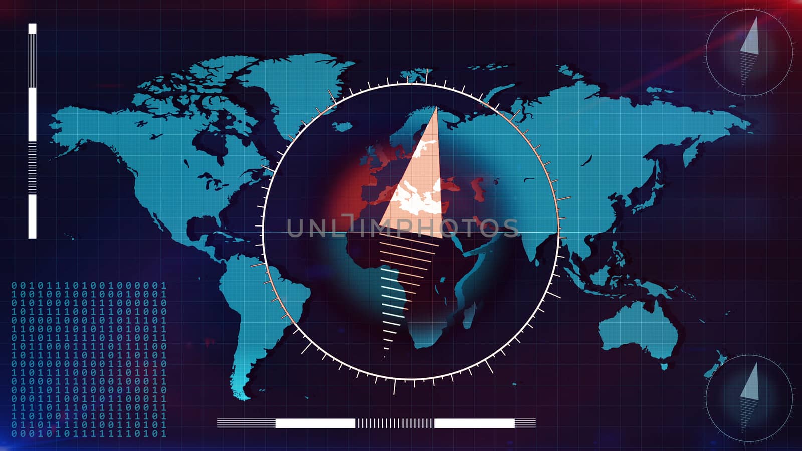 3d illustration of Map of the world scanner. 