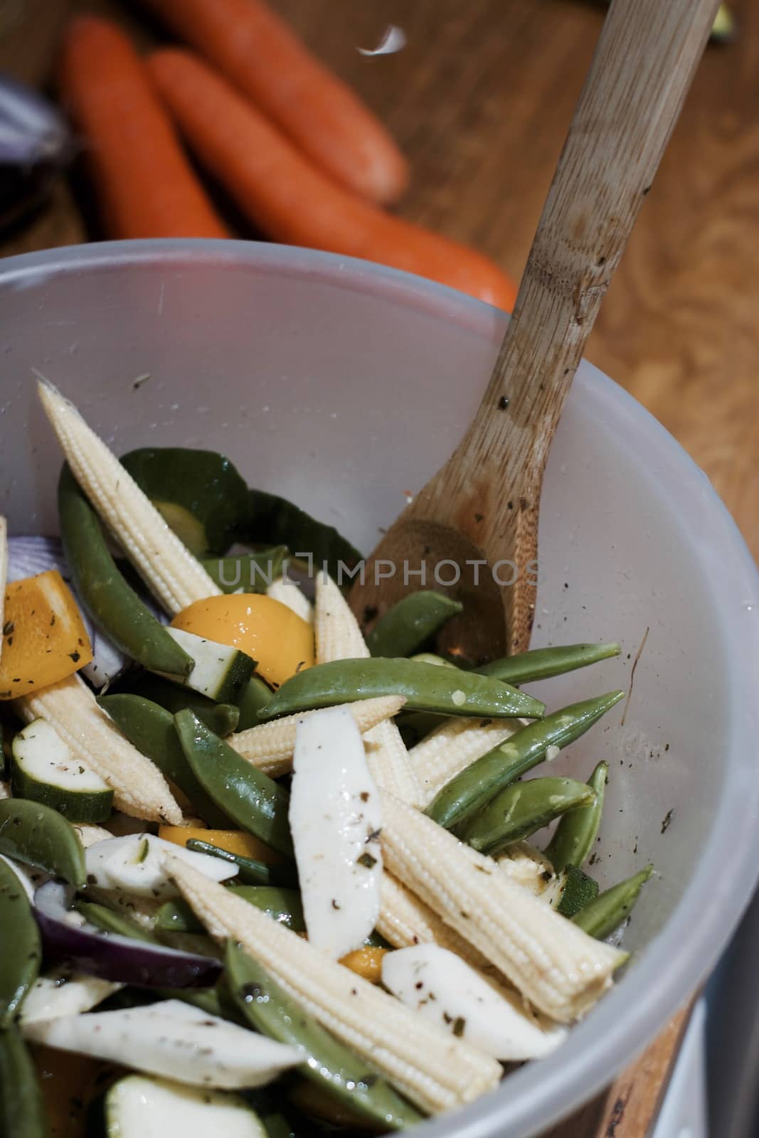 Fresh and tasty vegetables in the kitchen. Vegetarian food concept.