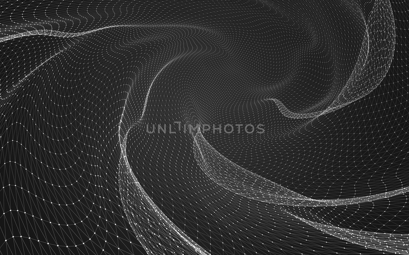 Abstract polygonal space low poly dark background, 3d rendering by teerawit