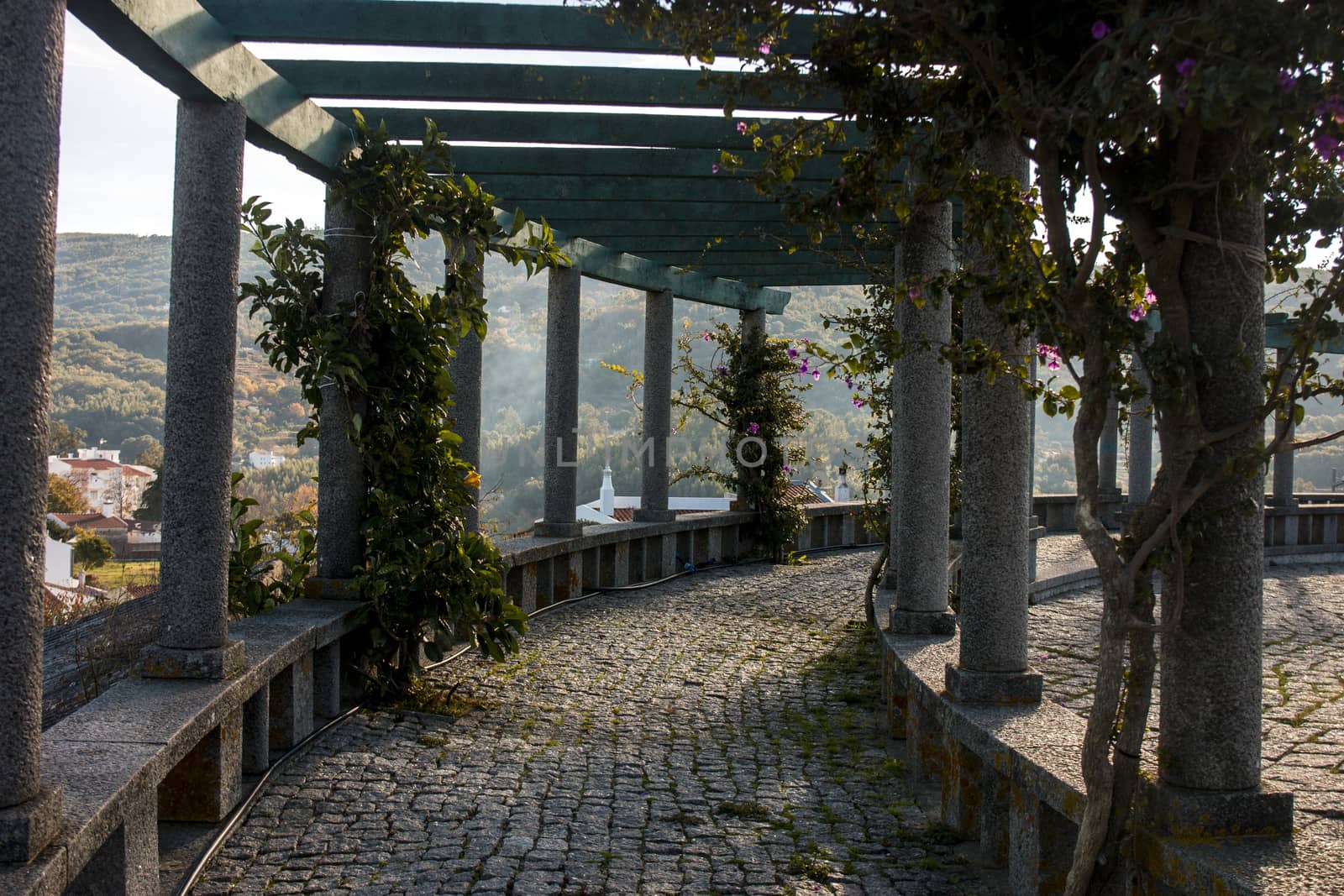 Garden viewpoint of the village of Monchique, located in Portugal.
