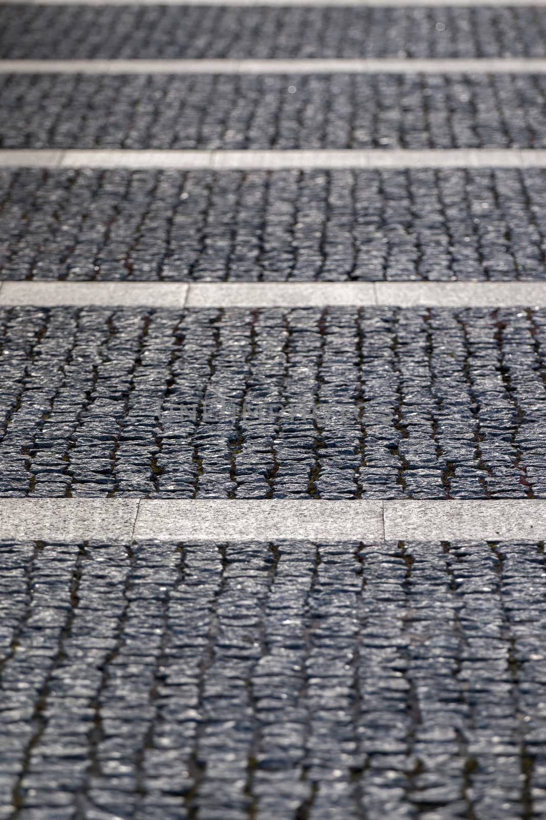 Typical european cobblestone street in Portugal.