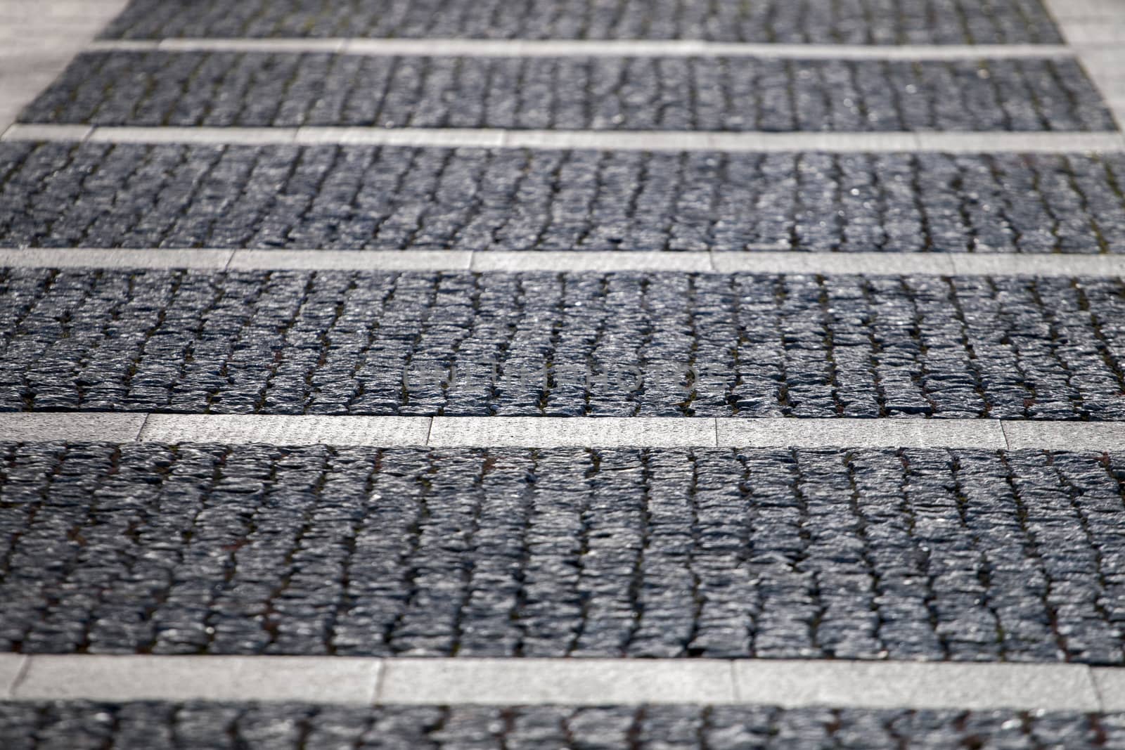 Typical european cobblestone street in Portugal.