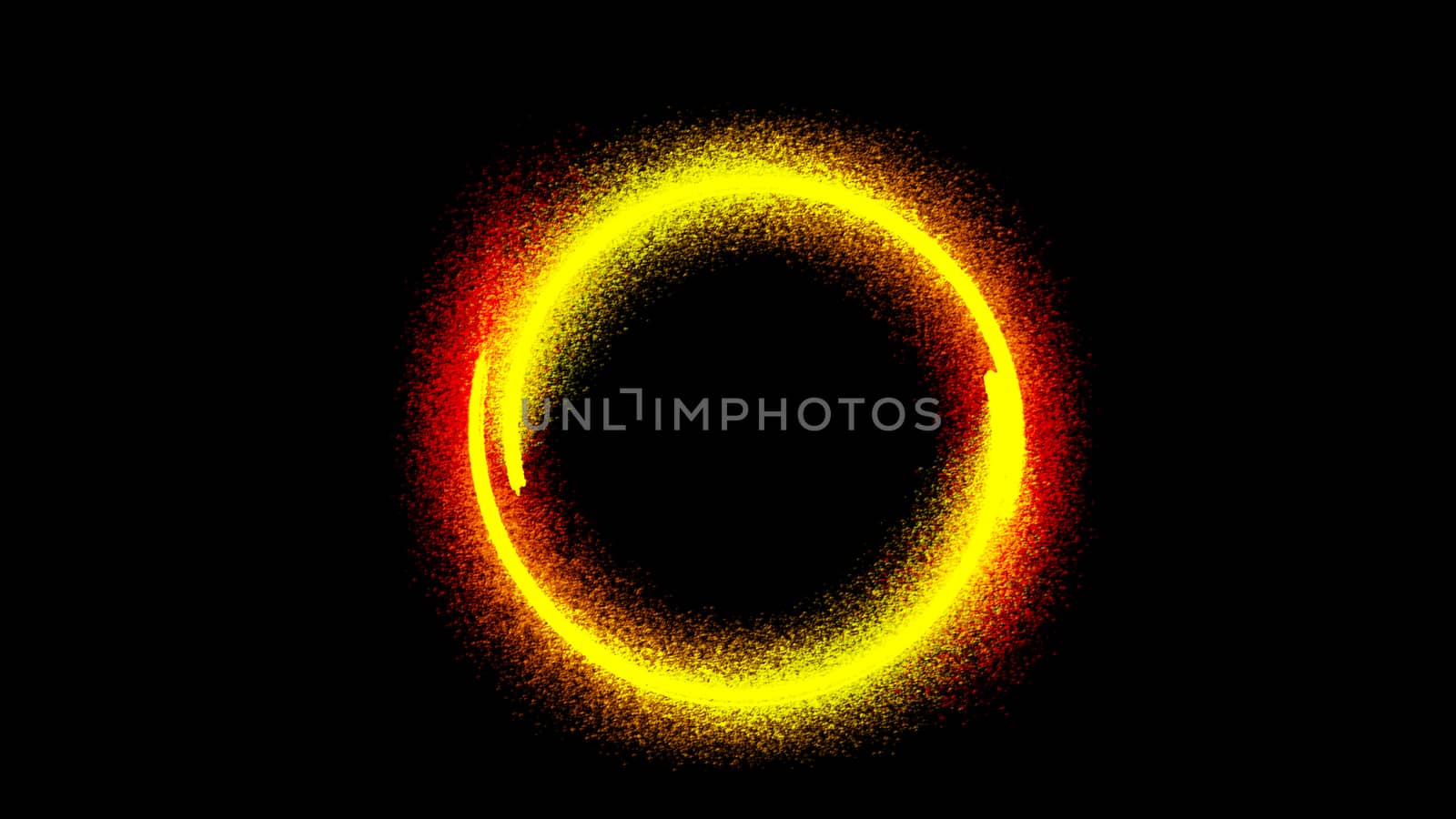 Abstract ring background with luminous swirling backdrop. 3d rendering