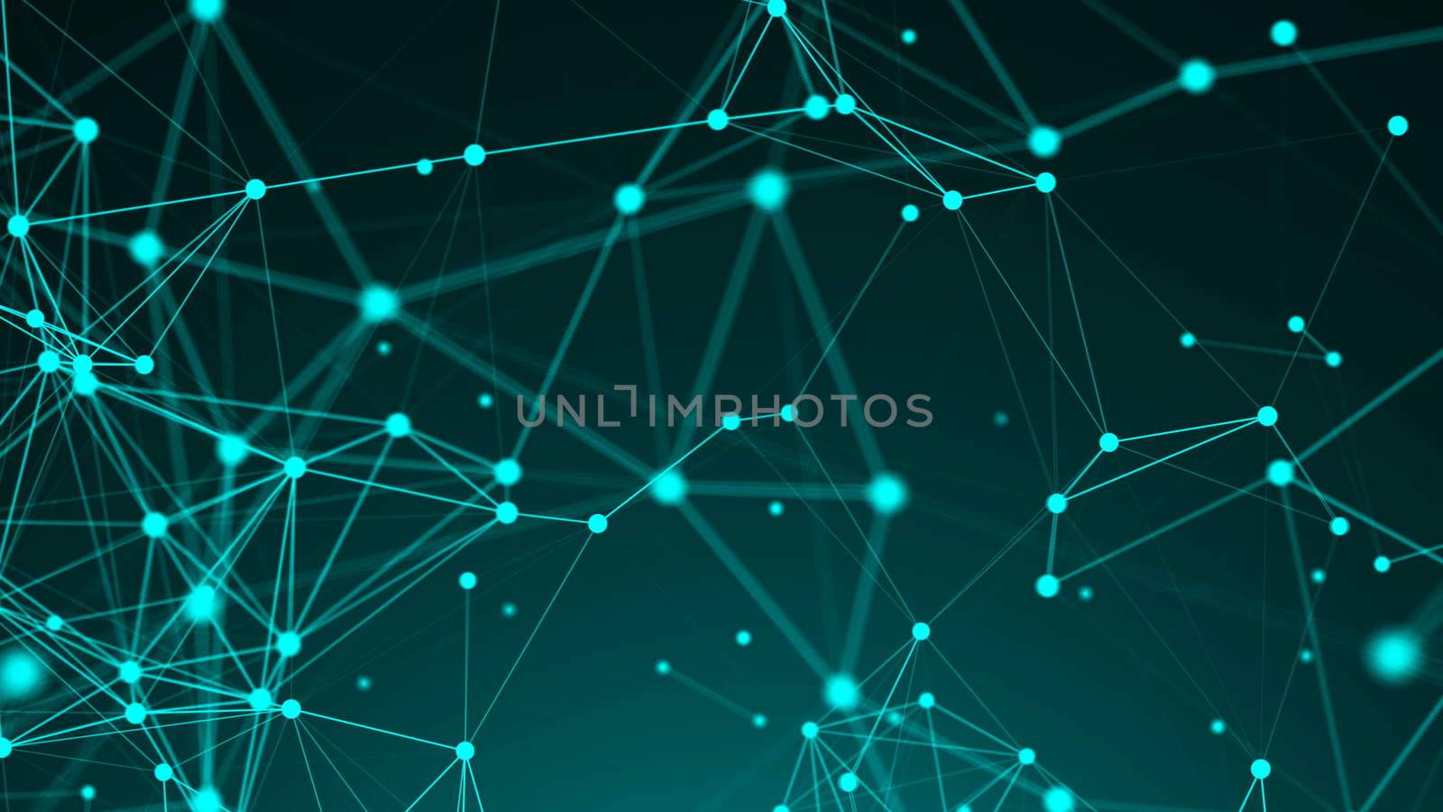 Abstract background, geometry surfaces, lines, digits and points. Abstract grid 3d rendering