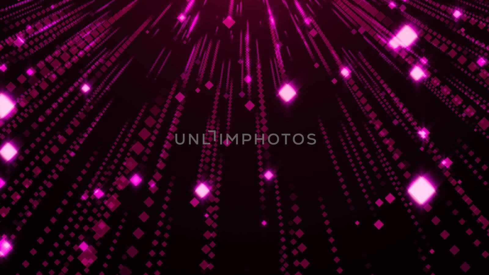 Violet Particles Glitter Glamour Rain. 3d rendering