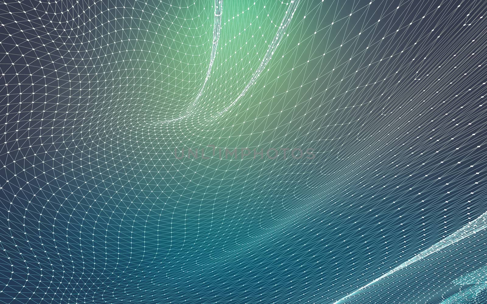 Abstract polygonal space low poly dark background with connecting dots and lines. Connection structure. 3d rendering