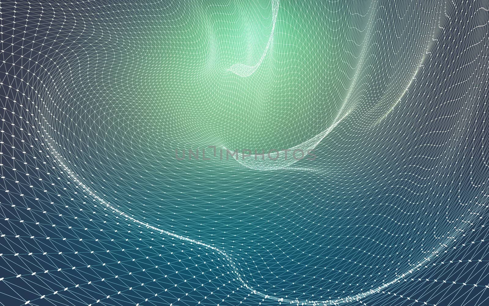 Abstract polygonal space low poly dark background with connecting dots and lines. Connection structure. 3d rendering