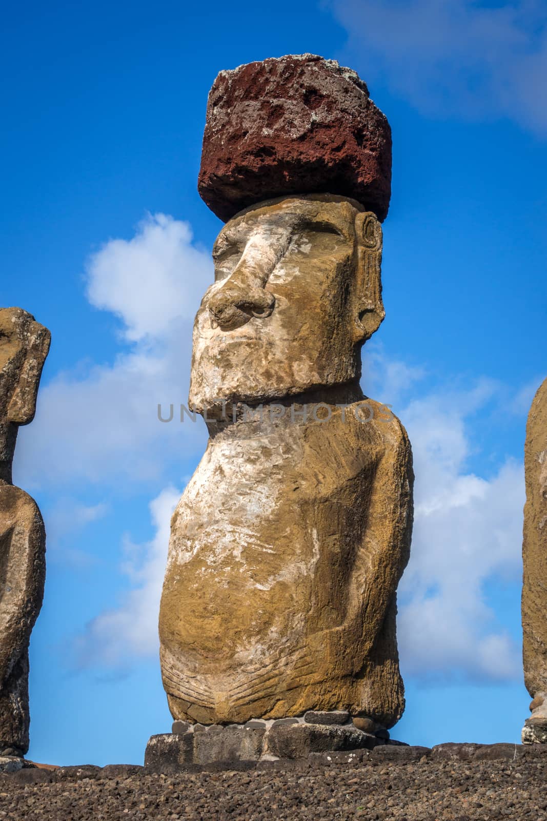 Moai statue, ahu Tongariki, easter island, Chile