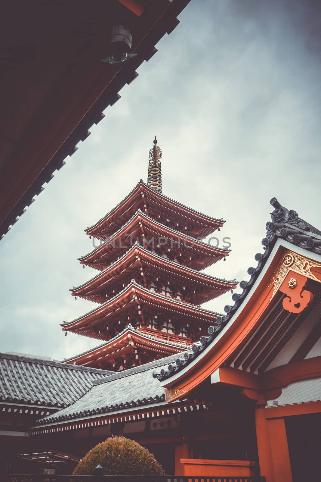 Pagoda in Senso-ji temple, Tokyo, Japan by daboost