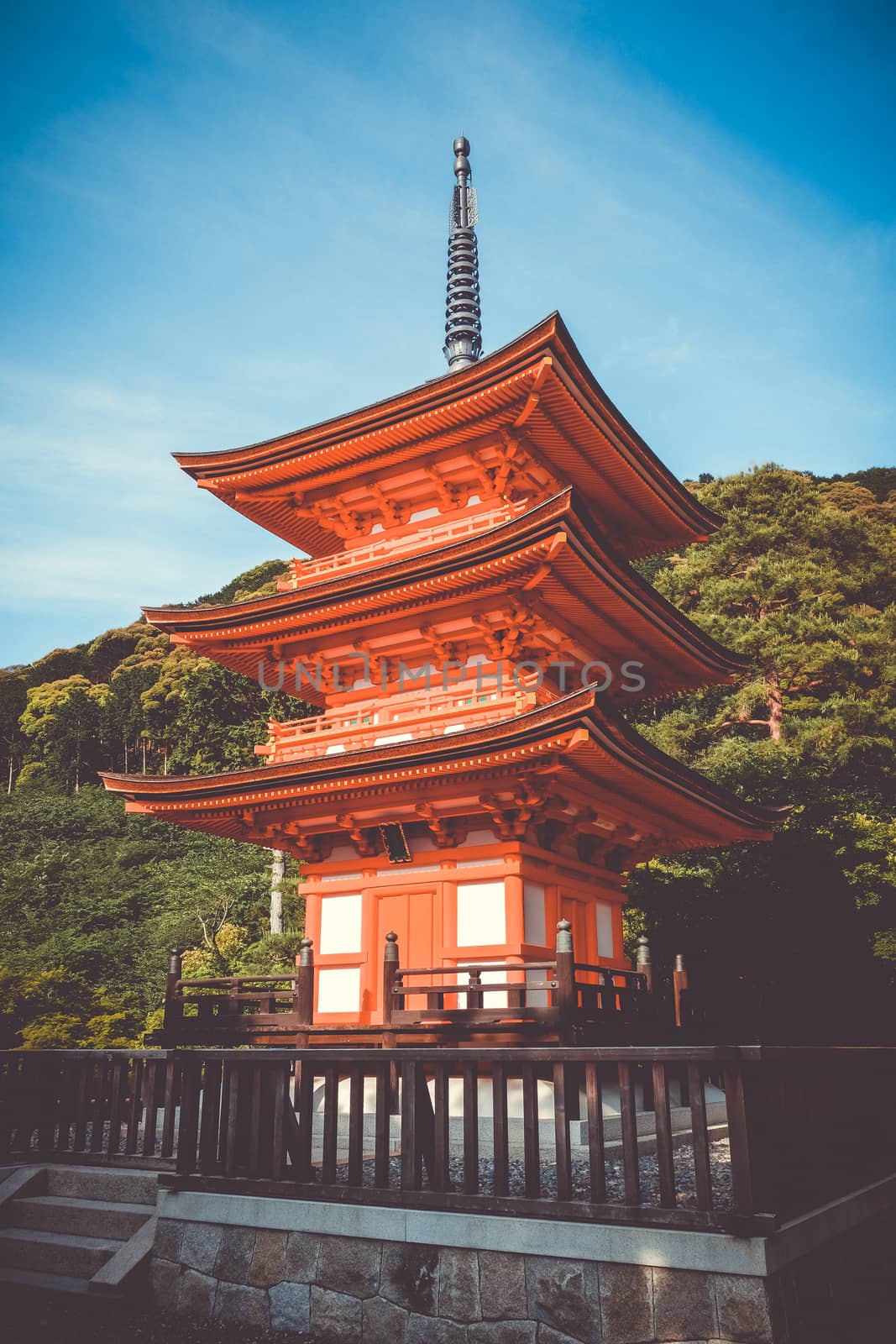 Pagoda at the kiyomizu-dera temple, Kyoto, Japan by daboost