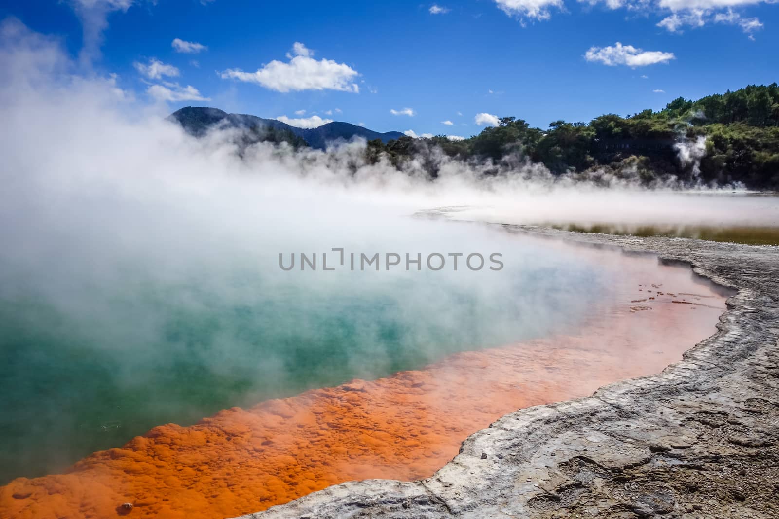 Champagne Pool hot lake in Waiotapu, Rotorua, New Zealand by daboost