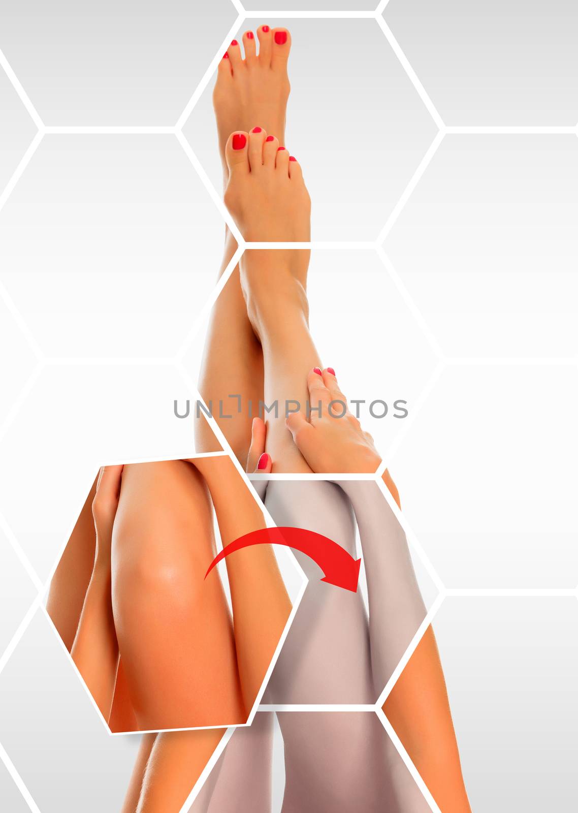Care for beautiful female legs' skin. Skincare treatment concept