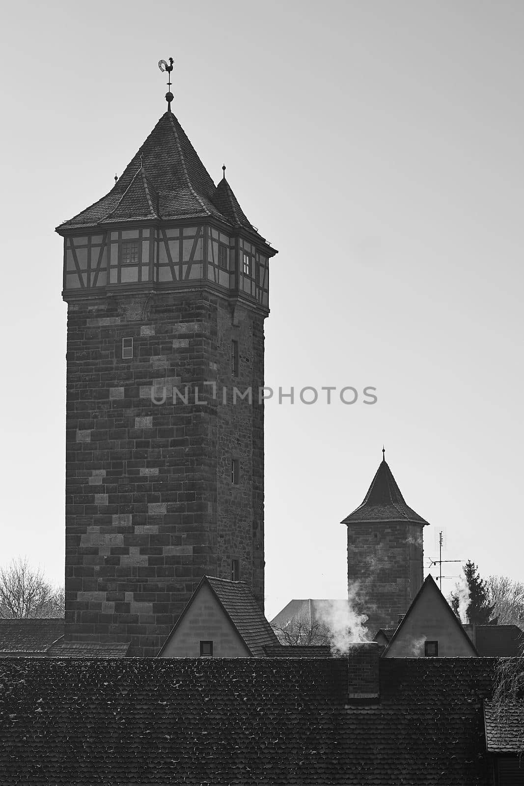 Rothenburg ob der Tauber, picturesque medieval historic town in Bavaria, Germany.