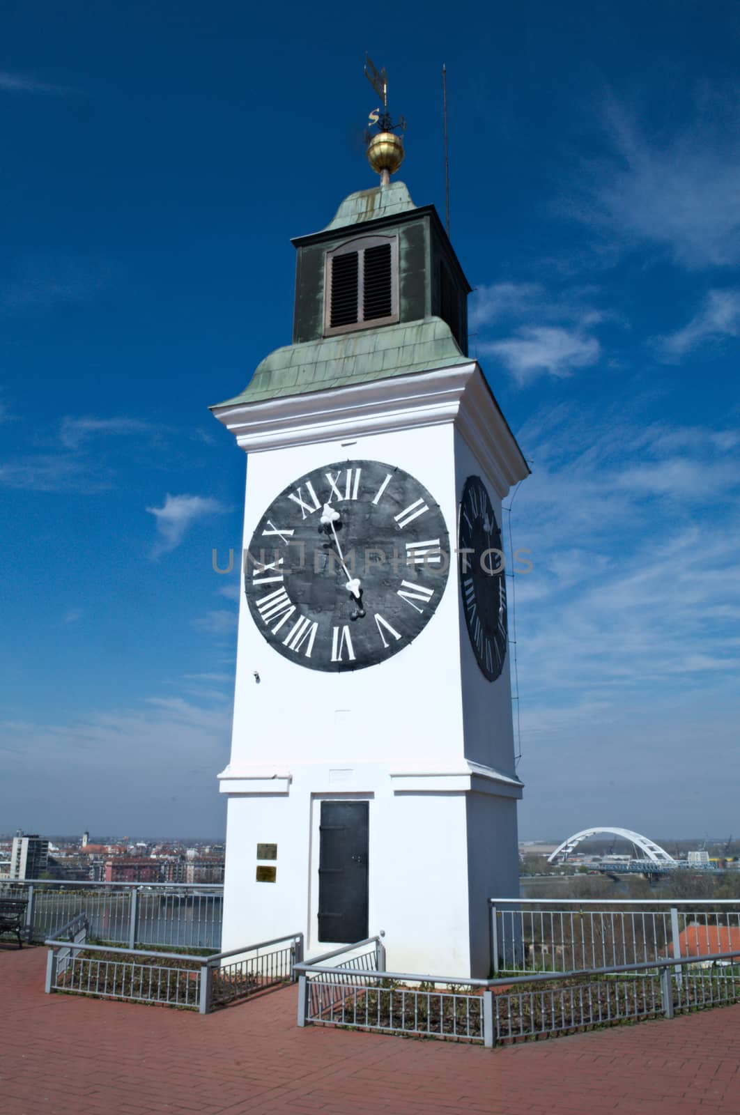 Clock tower on Petrovaradin fortress, Novi Sad, Serbia by sheriffkule