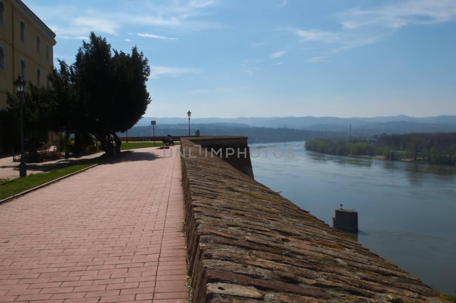 View on Danube from Petrovaradin fortress, Novi Sad, Serbia by sheriffkule