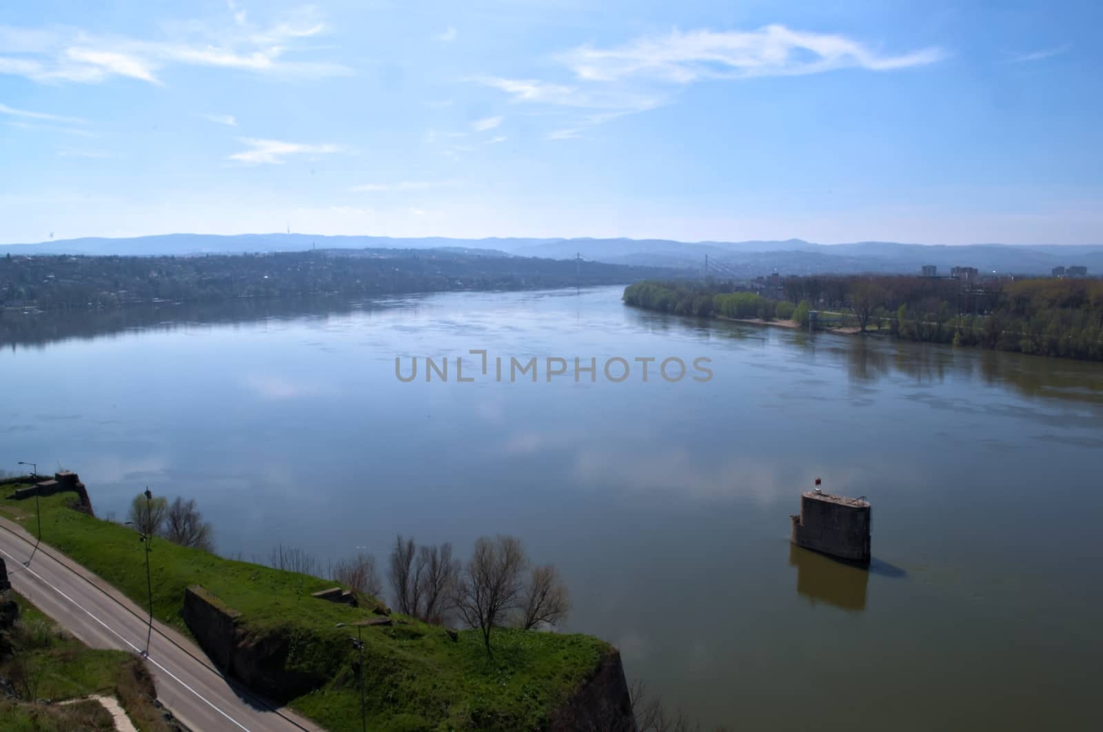 View on Danube from Petrovaradin fortress, Novi Sad, Serbia