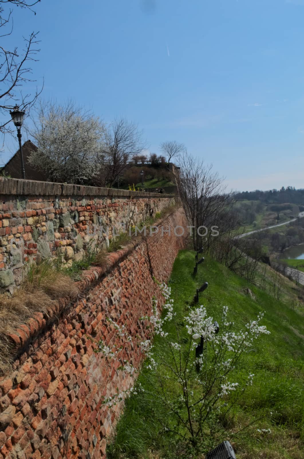 Wall on Petrovaradin fortress in Novi Sad, Serbia